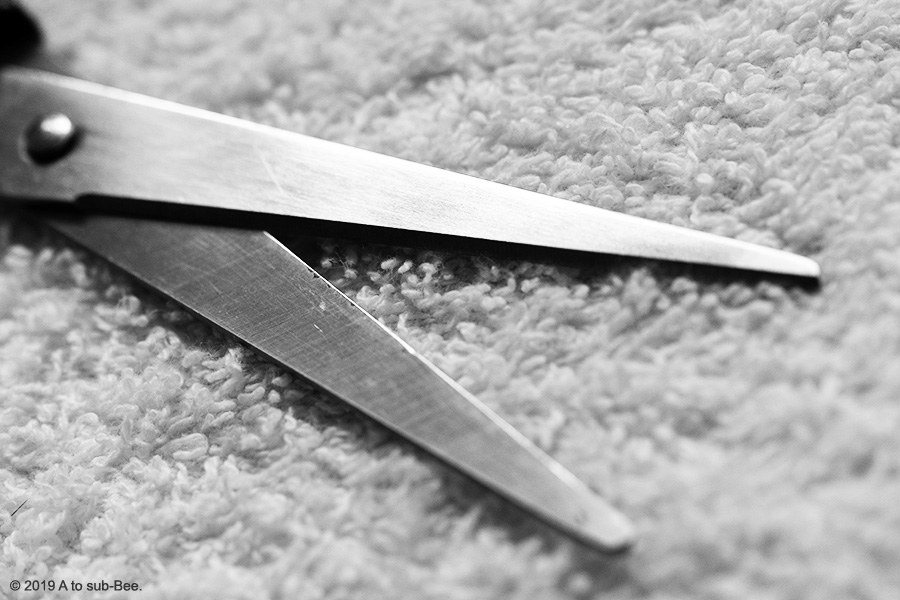 Open pair of scissors